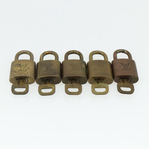 LOUIS VUITTON Padlock 10 Set Padlock metal Gold LV Auth ti3909