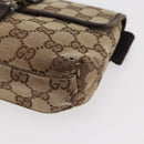 GUCCI GG Canvas Waist bag Beige Silver 92543 Auth ti3910-14
