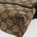 GUCCI GG Canvas Waist bag Beige Silver 92543 Auth ti3910-16