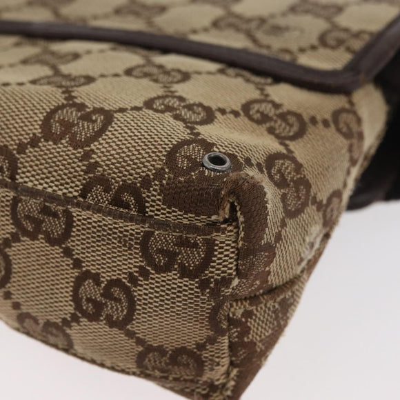 GUCCI GG Canvas Waist bag Beige Silver 92543 Auth ti3910
