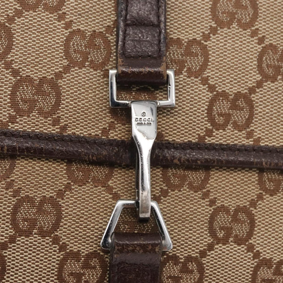 GUCCI GG Canvas Waist bag Beige Silver 92543 Auth ti3910