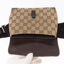 GUCCI GG Canvas Waist bag Beige Silver 92543 Auth ti3910-17