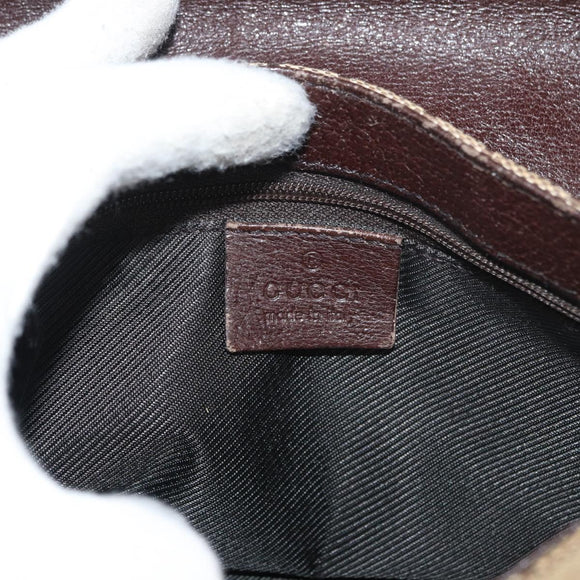 GUCCI GG Canvas Waist bag Beige Silver 92543 Auth ti3910