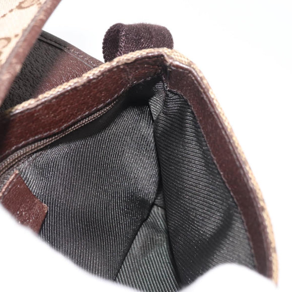 GUCCI GG Canvas Waist bag Beige Silver 92543 Auth ti3910