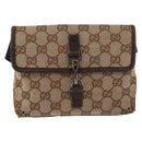 GUCCI GG Canvas Waist bag Beige Silver 92543 Auth ti3910-13