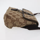 GUCCI GG Canvas Waist bag Beige Silver 92543 Auth ti3910-3