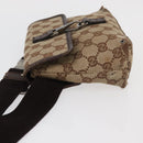 GUCCI GG Canvas Waist bag Beige Silver 92543 Auth ti3910-4