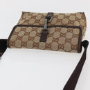 GUCCI GG Canvas Waist bag Beige Silver 92543 Auth ti3910-6
