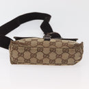 GUCCI GG Canvas Waist bag Beige Silver 92543 Auth ti3910-5