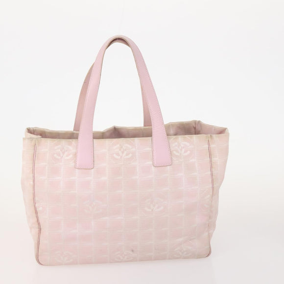 CHANEL New Travel Line Tote Bag Nylon 3 Set Pink Black CC Auth ti3919
