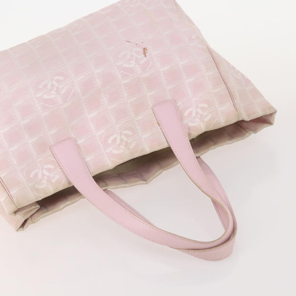 CHANEL New Travel Line Tote Bag Nylon 3 Set Pink Black CC Auth ti3919