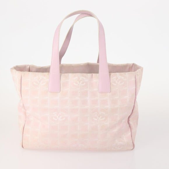 CHANEL New Travel Line Tote Bag Nylon 3 Set Pink Black CC Auth ti3919