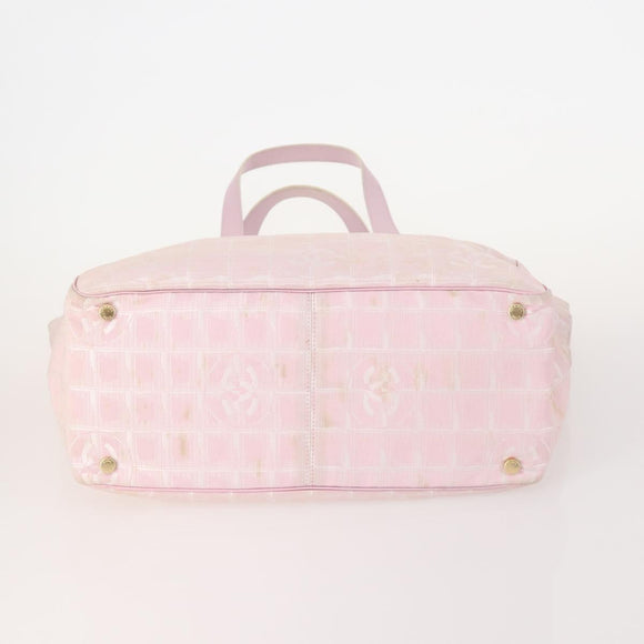 CHANEL New Travel Line Tote Bag Nylon 3 Set Pink Black CC Auth ti3919