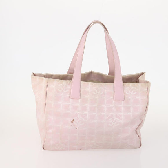 CHANEL New Travel Line Tote Bag Nylon 3 Set Pink Black CC Auth ti3919