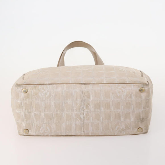 CHANEL New Travel Line Tote Bag Nylon 4 Set Beige CC Auth ti3920