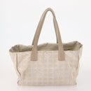 CHANEL New Travel Line Tote Bag Nylon 4 Set Beige CC Auth ti3920-15