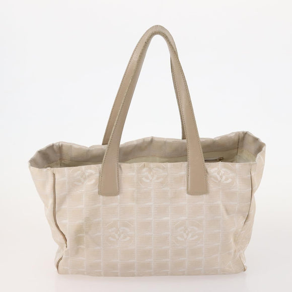 CHANEL New Travel Line Tote Bag Nylon 4 Set Beige CC Auth ti3920