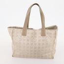 CHANEL New Travel Line Tote Bag Nylon 4 Set Beige CC Auth ti3920-20