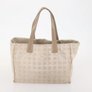 CHANEL New Travel Line Tote Bag Nylon 4 Set Beige CC Auth ti3920-21