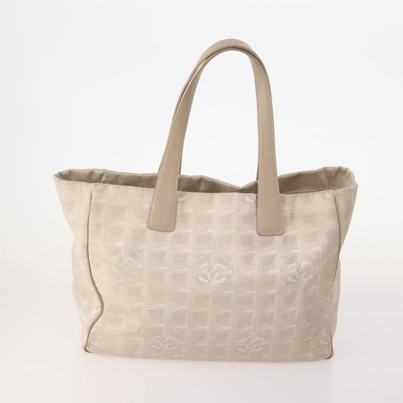 CHANEL New Travel Line Tote Bag Nylon 4 Set Beige CC Auth ti3920
