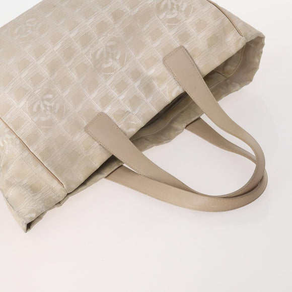 CHANEL New Travel Line Tote Bag Nylon 4 Set Beige CC Auth ti3920
