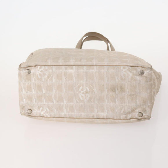 CHANEL New Travel Line Tote Bag Nylon 4 Set Beige CC Auth ti3920