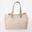 CHANEL New Travel Line Tote Bag Nylon 4 Set Beige CC Auth ti3920-9