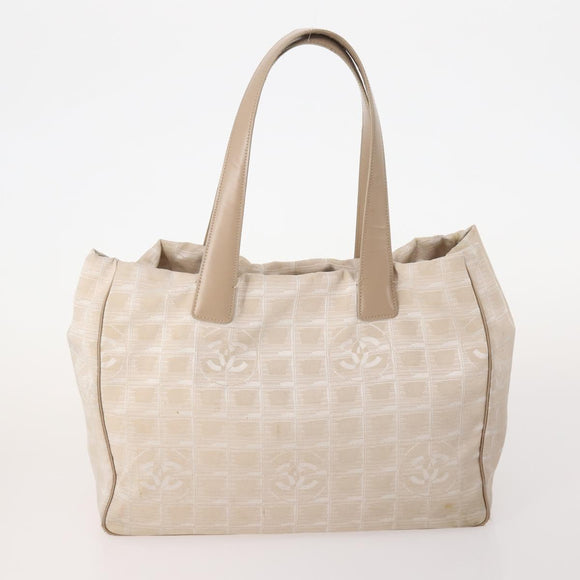 CHANEL New Travel Line Tote Bag Nylon 4 Set Beige CC Auth ti3920