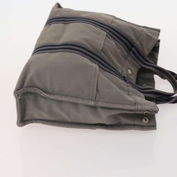 HERMES Fourre Tout Hand Bag cotton 4 Set Black Red gray Auth ti3921
