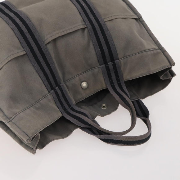 HERMES Fourre Tout Hand Bag cotton 4 Set Black Red gray Auth ti3921