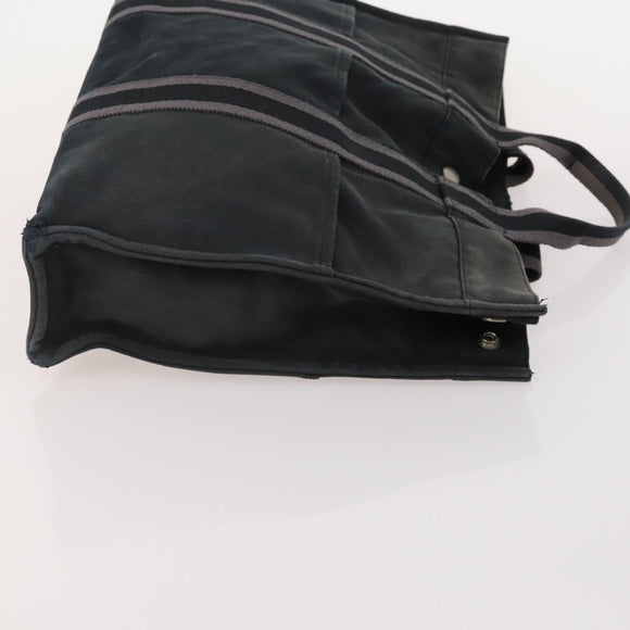 HERMES Fourre Tout Hand Bag cotton 4 Set Black Red gray Auth ti3921