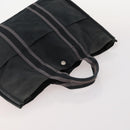 HERMES Fourre Tout Hand Bag cotton 4 Set Black Red gray Auth ti3921-17