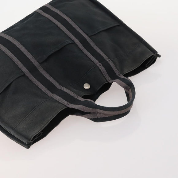 HERMES Fourre Tout Hand Bag cotton 4 Set Black Red gray Auth ti3921