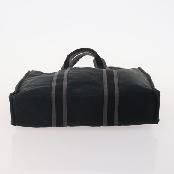 HERMES Fourre Tout Hand Bag cotton 4 Set Black Red gray Auth ti3921
