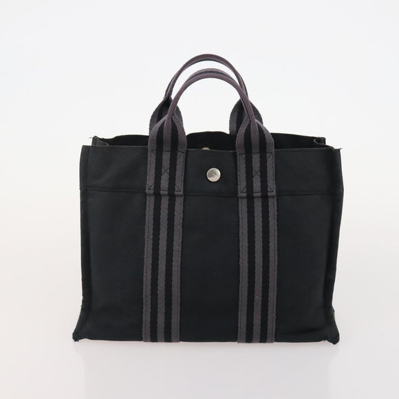 HERMES Fourre Tout Hand Bag cotton 4 Set Black Red gray Auth ti3921