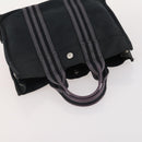 HERMES Fourre Tout Hand Bag cotton 4 Set Black Red gray Auth ti3921-23