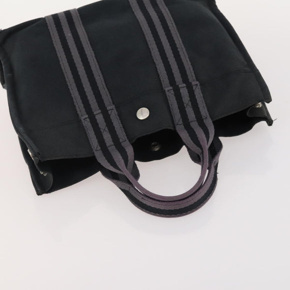 HERMES Fourre Tout Hand Bag cotton 4 Set Black Red gray Auth ti3921