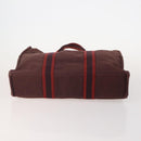 HERMES Fourre Tout Hand Bag cotton 4 Set Black Red gray Auth ti3921-6