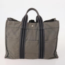 HERMES Fourre Tout Hand Bag cotton 4 Set Black Red gray Auth ti3921-8
