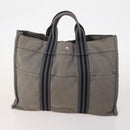 HERMES Fourre Tout Hand Bag cotton 4 Set Black Red gray Auth ti3921-9