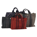 HERMES Fourre Tout Handtas katoen 4 Stuks Zwart Rood grijs Auth ti3922-1