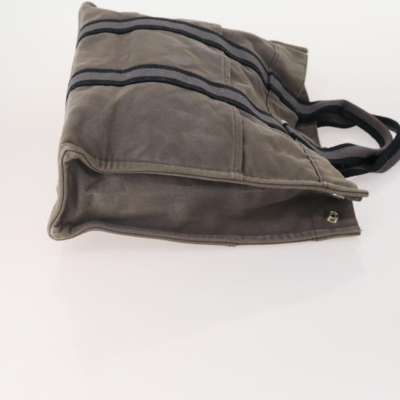 HERMES Fourre Tout Handtas katoen 4 Stuks Zwart Rood grijs Auth ti3922