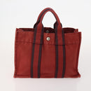 HERMES Fourre Tout Handtas katoen 4 Stuks Zwart Rood grijs Auth ti3922-14