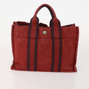 HERMES Fourre Tout Handtas katoen 4 Stuks Zwart Rood grijs Auth ti3922-15