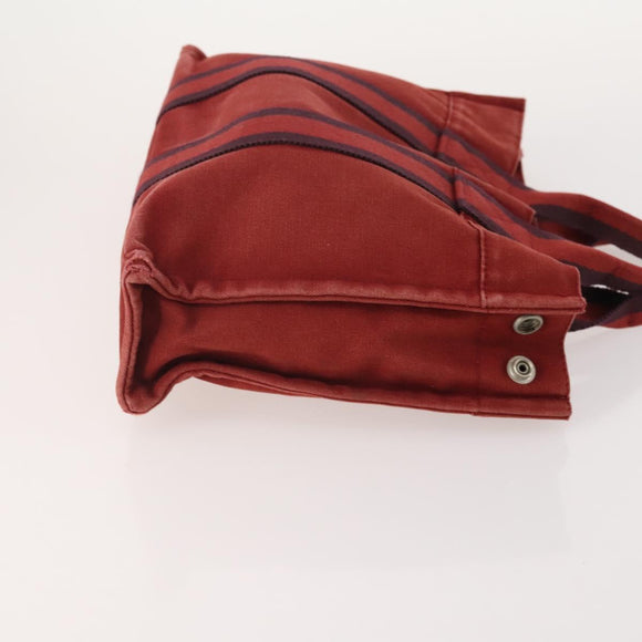 HERMES Fourre Tout Handtas katoen 4 Stuks Zwart Rood grijs Auth ti3922