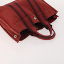HERMES Fourre Tout Handtas katoen 4 Stuks Zwart Rood grijs Auth ti3922-17