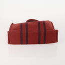 HERMES Fourre Tout Handtas katoen 4 Stuks Zwart Rood grijs Auth ti3922-18