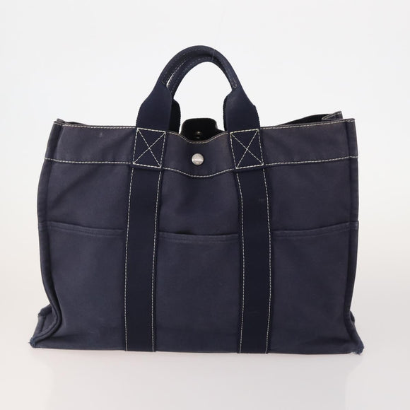 HERMES Fourre Tout Handtas katoen 4 Stuks Zwart Rood grijs Auth ti3922