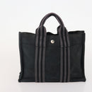 HERMES Fourre Tout Handtas katoen 4 Stuks Zwart Rood grijs Auth ti3922-20