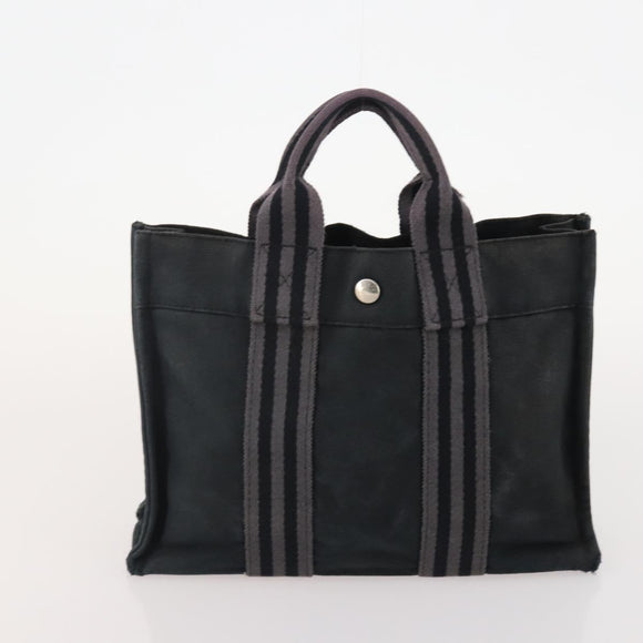 HERMES Fourre Tout Handtas katoen 4 Stuks Zwart Rood grijs Auth ti3922
